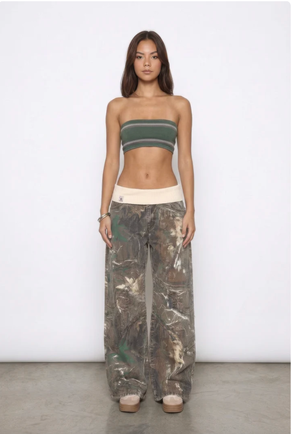 Camo Fold Over Jeans